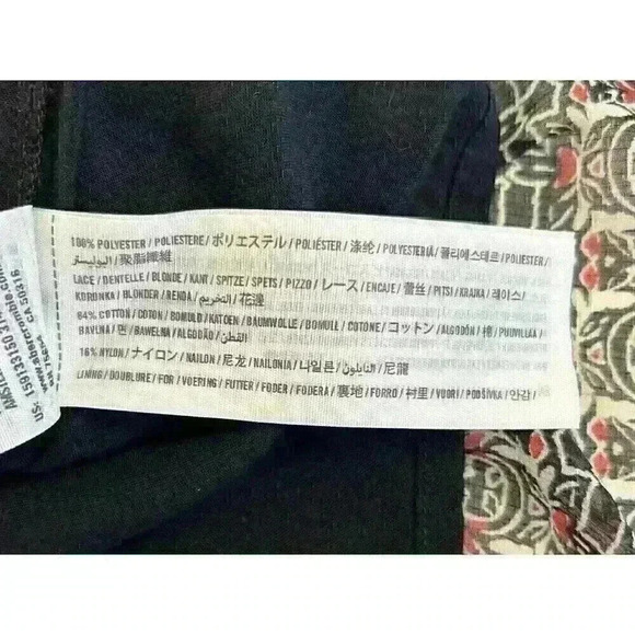 Abercrombie & Fitch Womens SM Boho Midi Shift Dress Multi Color Lace Long Sleeve - Picture 13 of 16